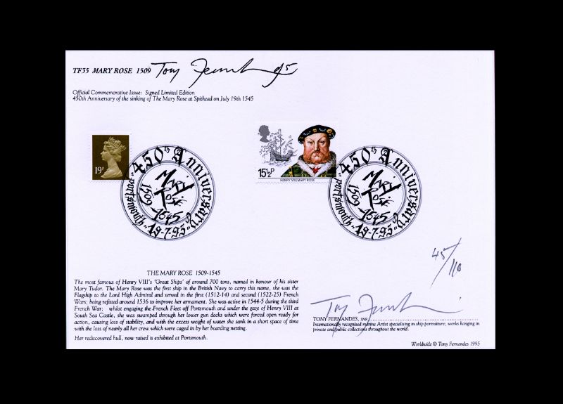 First Day Cover Mary Rose 1545 by Tony Fernandes